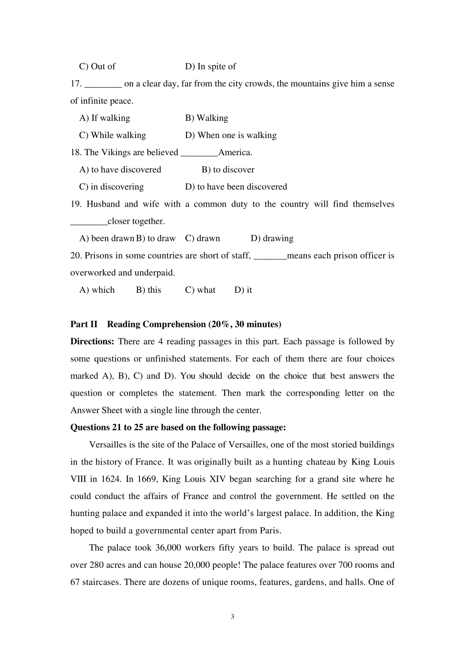 成人高等教育本科毕业生学士学位英语考试(样题)_第3页