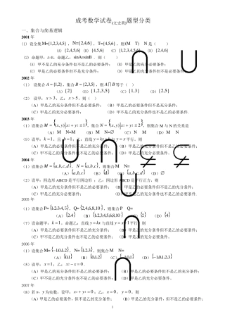 成人高考数学试题(历年成考数学试题答案与解答提示)