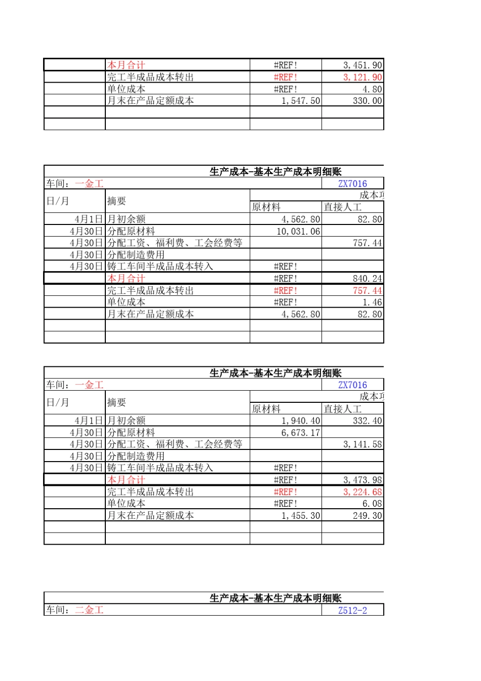 成本会计模拟实训答案_第2页