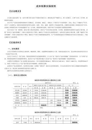 成本核算实操
