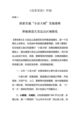 成果要报样稿