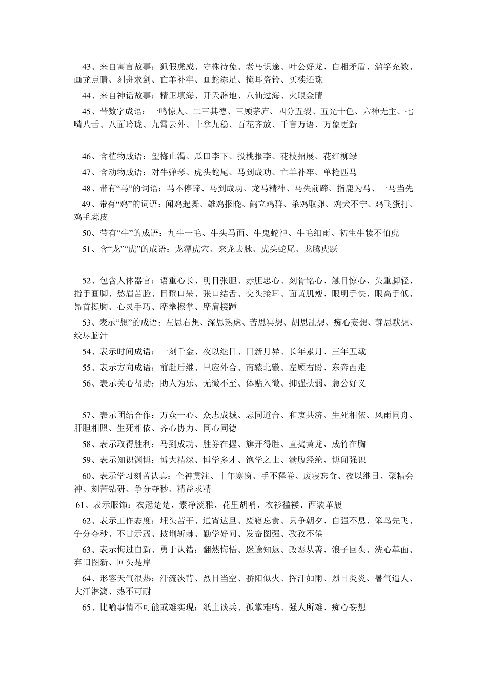 成语分类大全和幽默成语375个_第3页