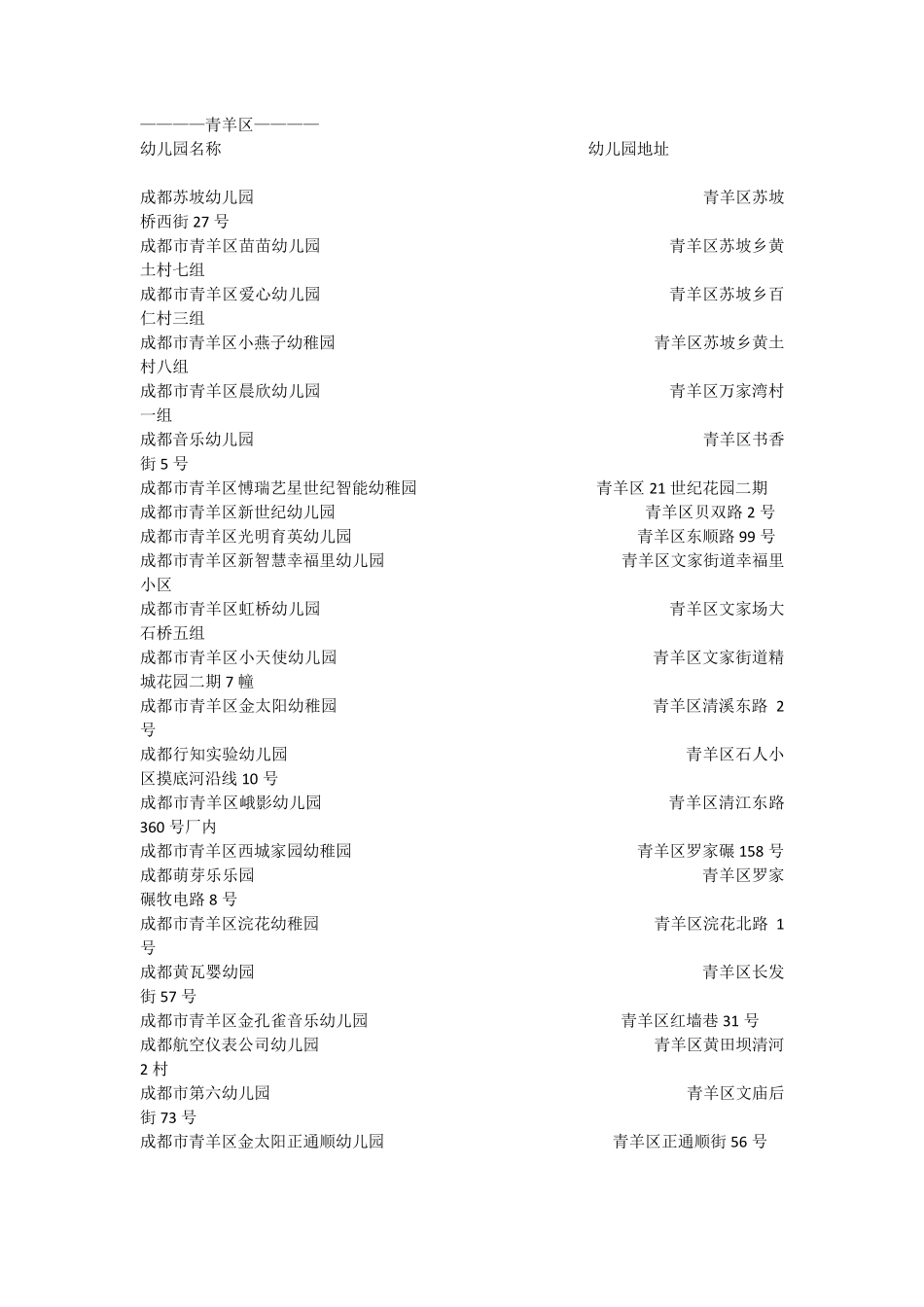 成都公立幼儿园一览表_第1页