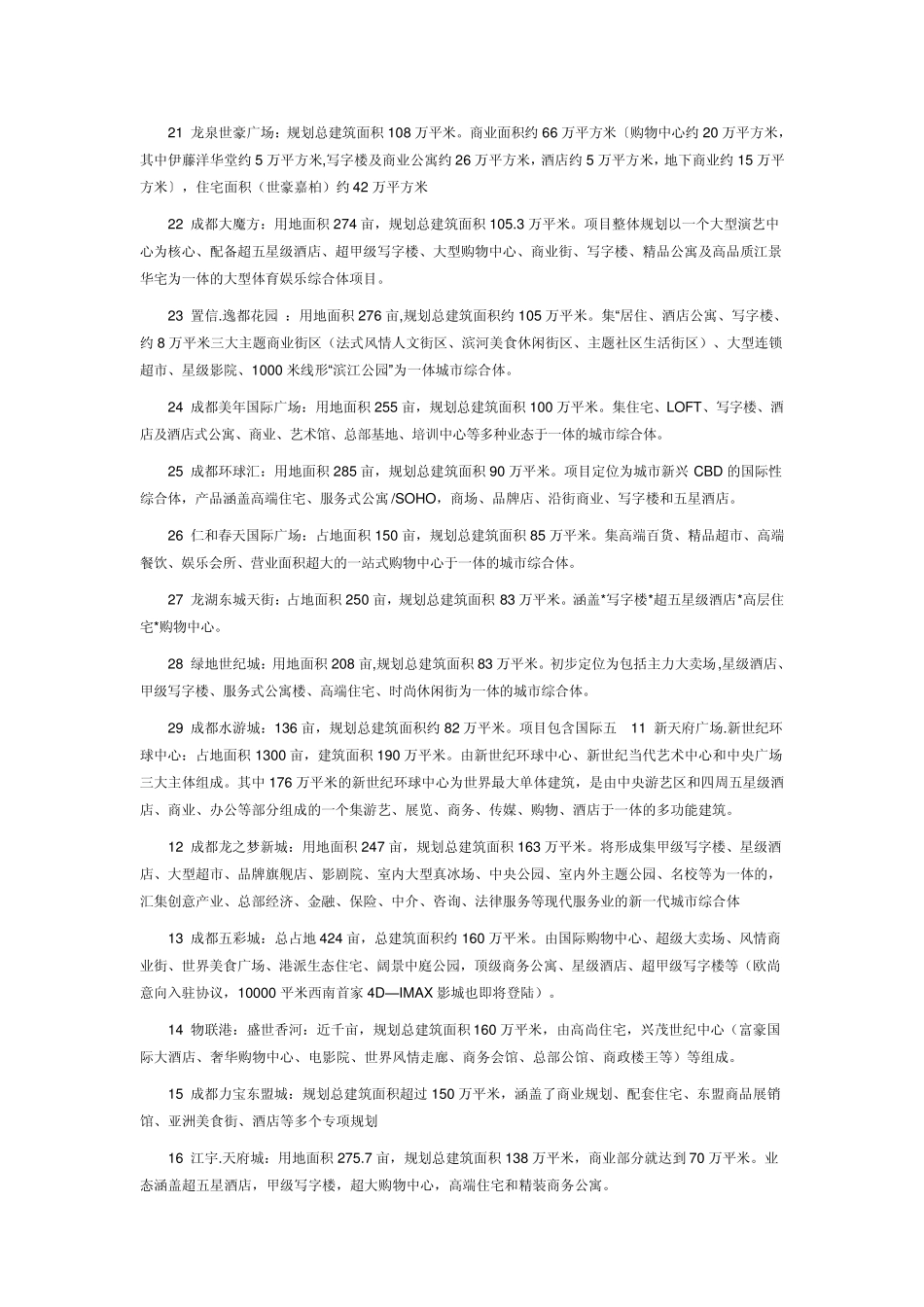 成都已开、在建综合体大全_第2页