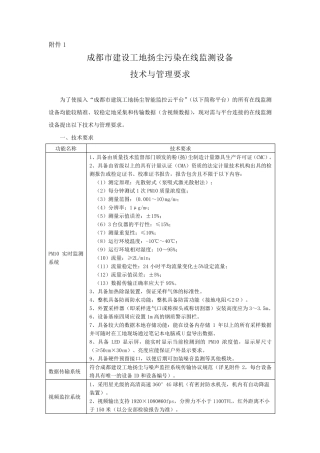 成都市建设工地扬尘污染在线监测