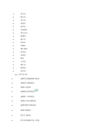 成都市所有医院