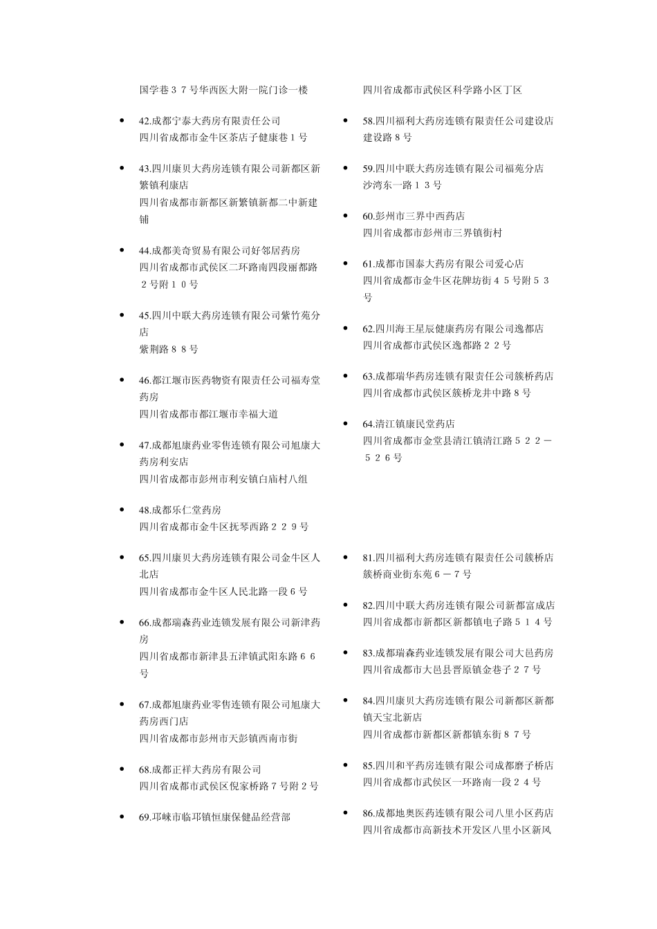 成都市所有的药房_第3页
