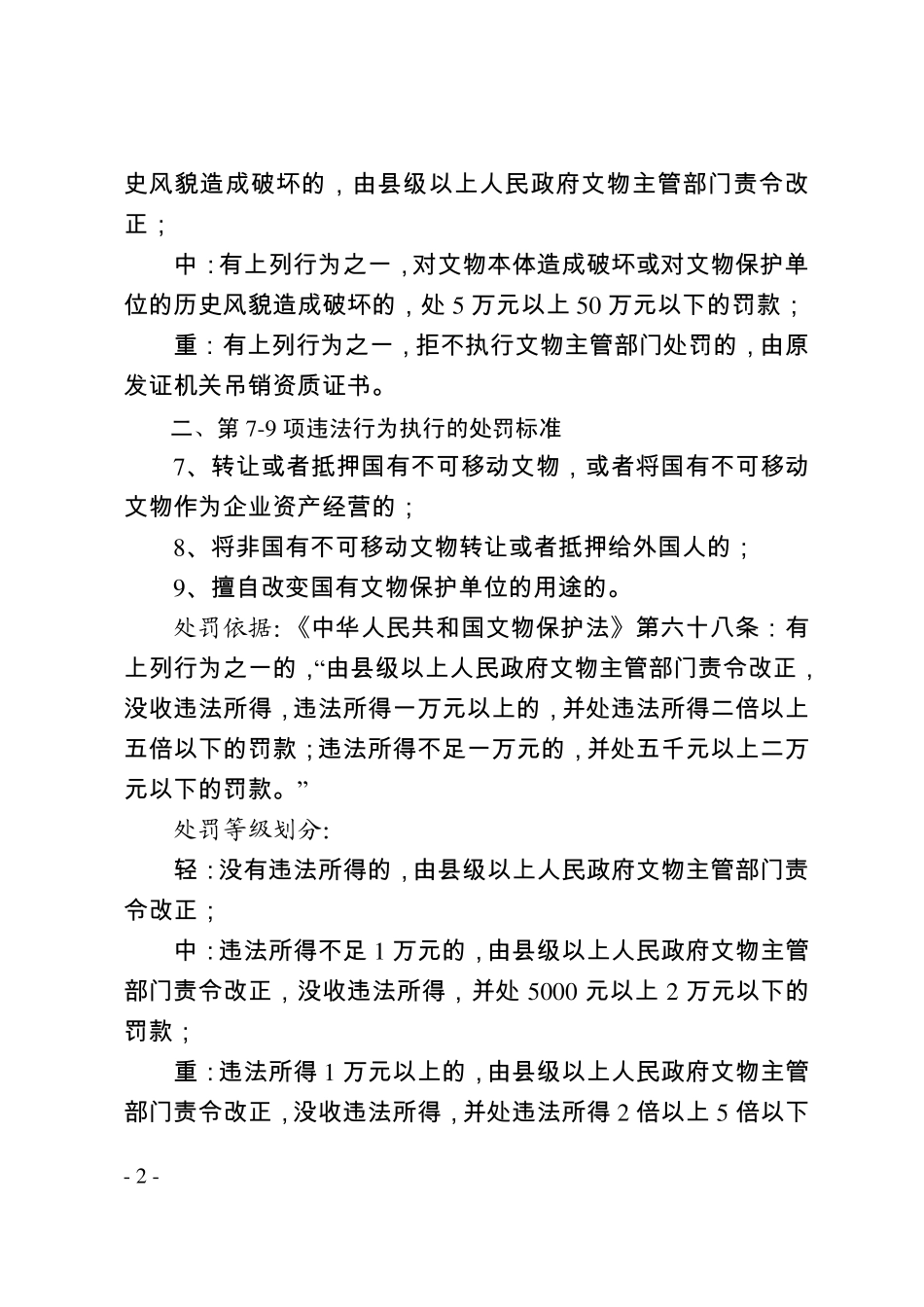 成都市文化行政处罚自由裁量标准_第2页