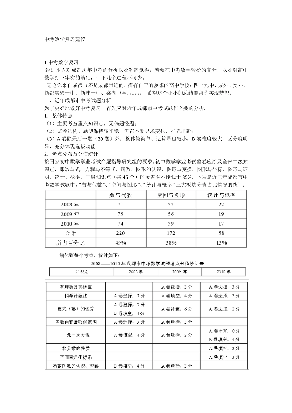 成都数学中考考点分析_第1页