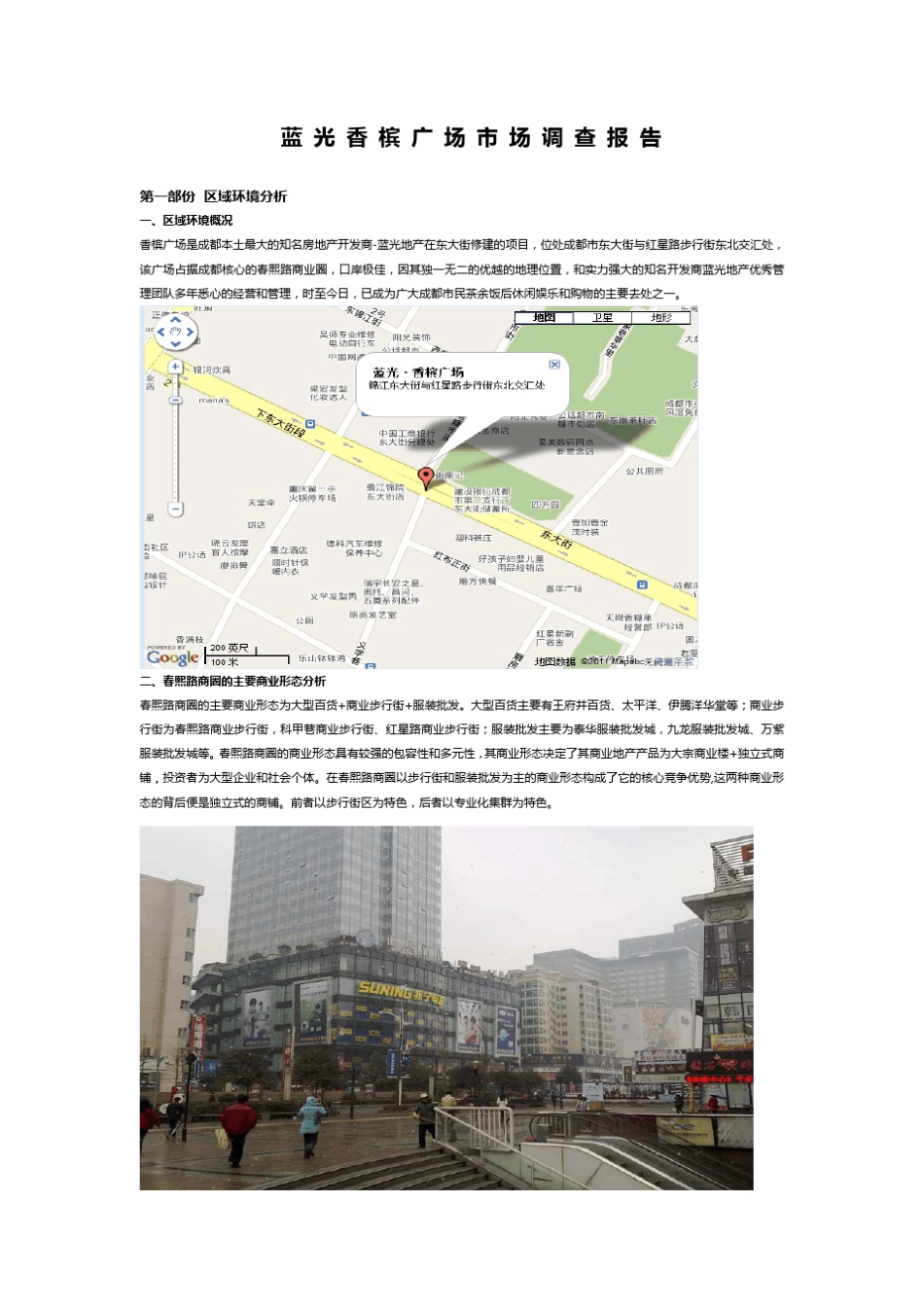 成都蓝光香槟广场市场调查报告_第1页