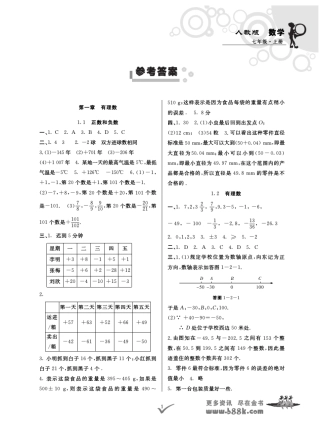 成长资源七年级数学上·人教版