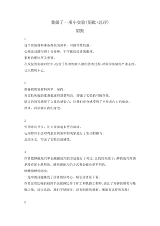我做了一项小实验作文批改评语