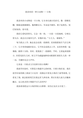 我喜欢的一种小动物