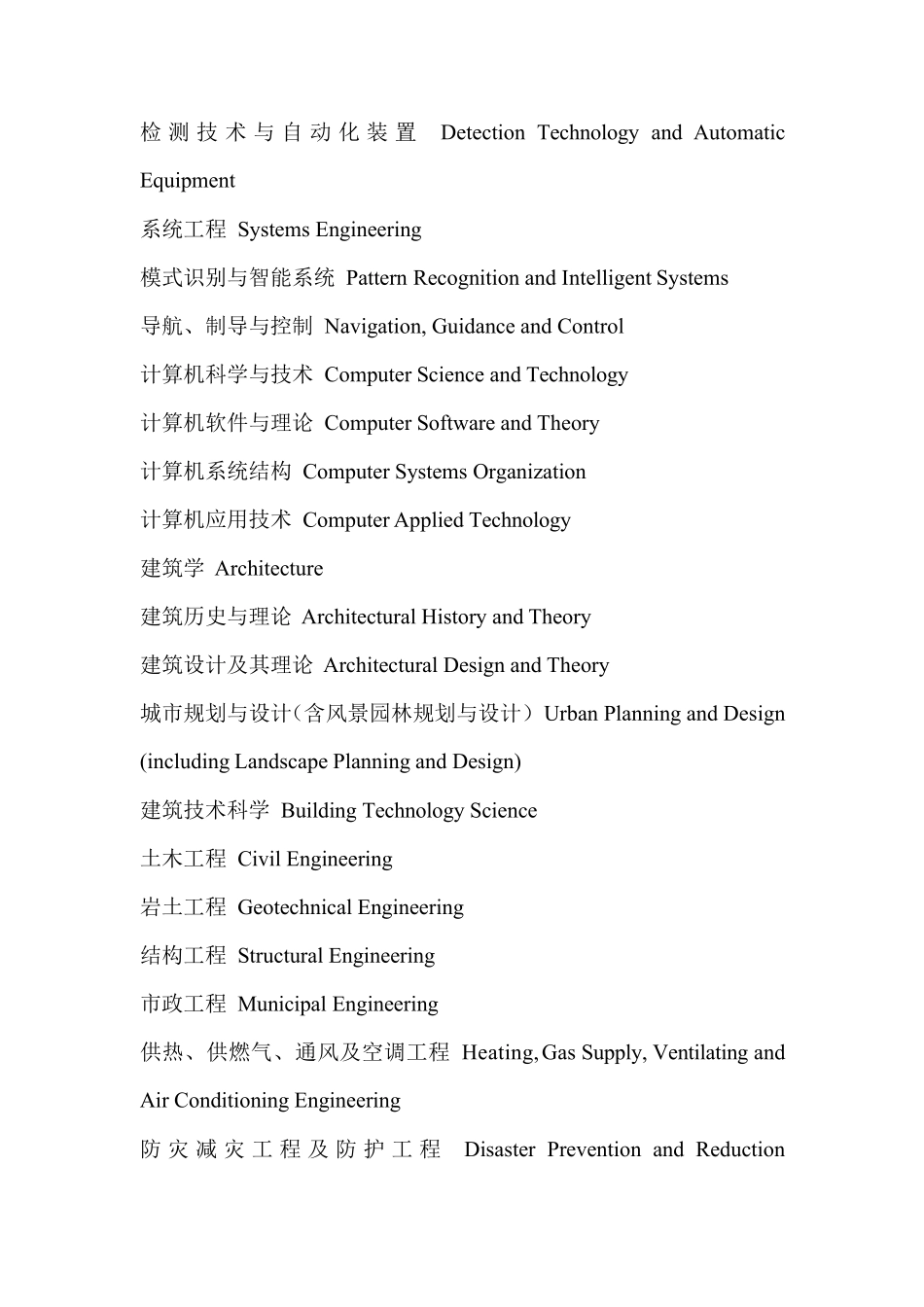 我国一二级学科中英文名对照表_第2页
