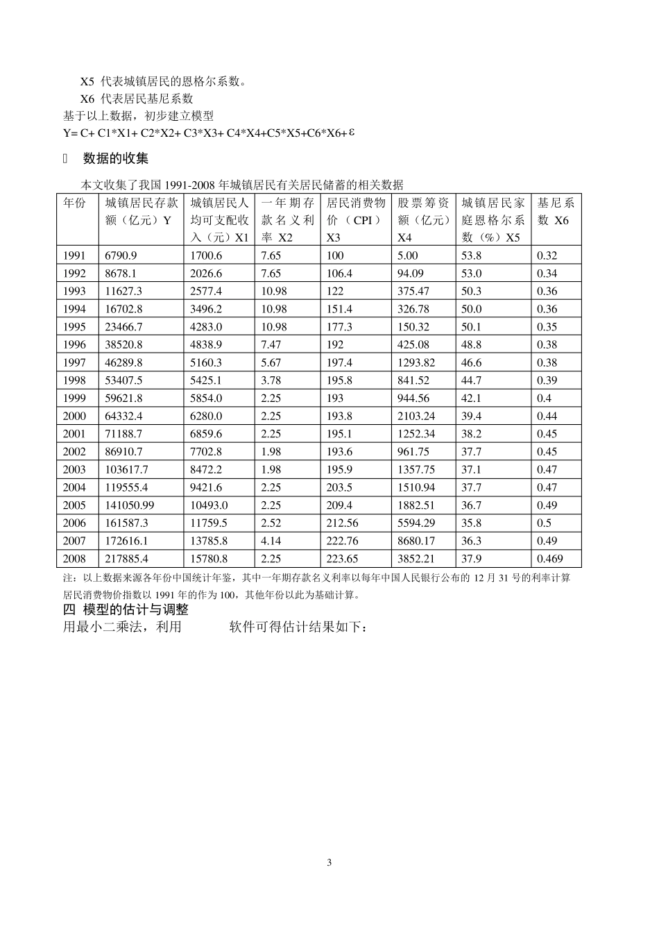 我国居民储蓄影响因素实证分析_第3页