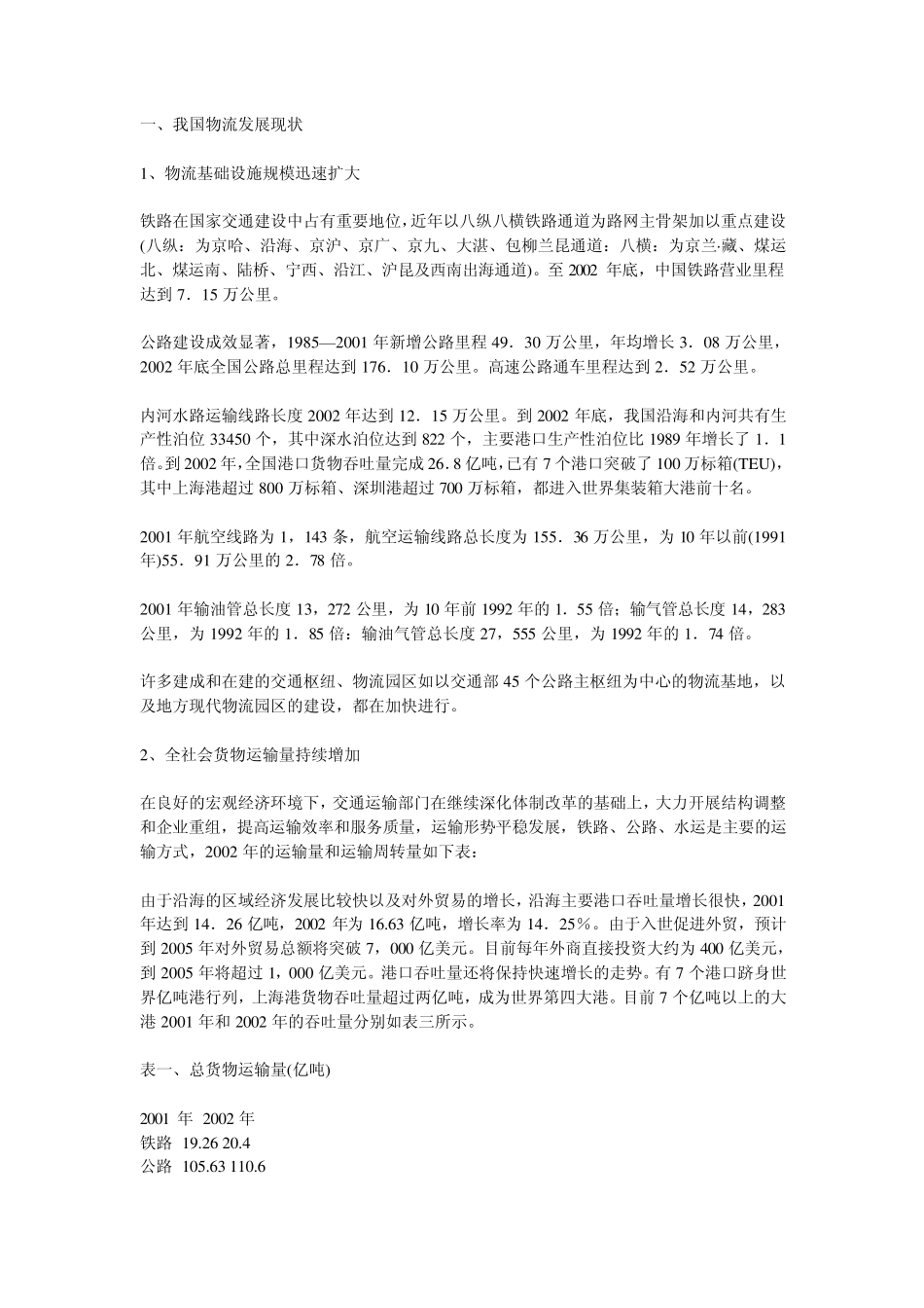 我国物流环境分析_第1页