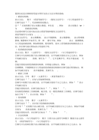 我国钢材牌号的分类及其含义