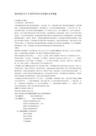 我收集的关于石英管的部分资料