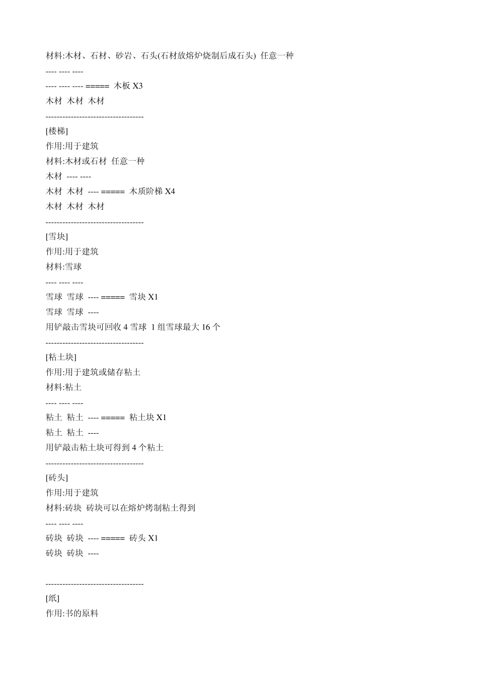 我的世界合成表文字版_第3页