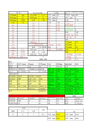 我的公式压力容器重量计算