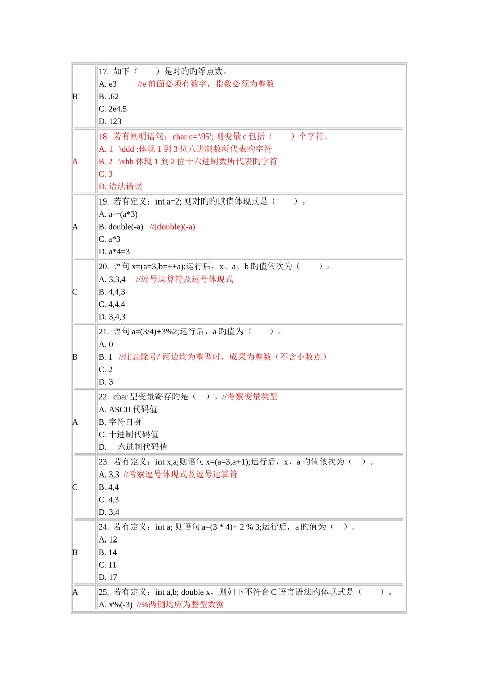 2025年福建省高等学校计算机等级考试二级C语言选择题试题库_第3页