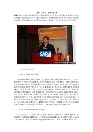 战略、信息化、CIO与SAP