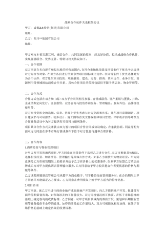 战略合作伙伴关系框架协议