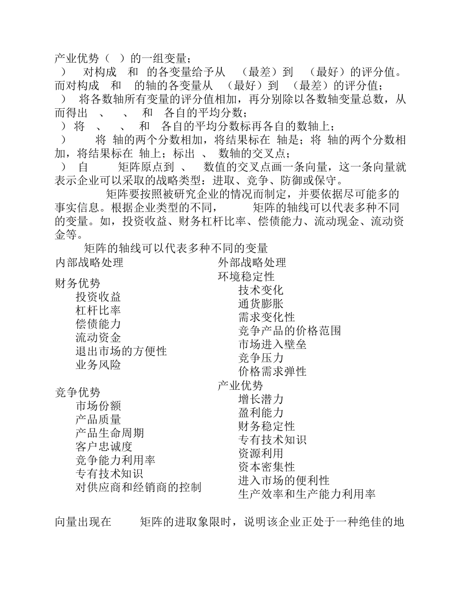 战略地位与行动评价(SPACE)矩阵_第2页