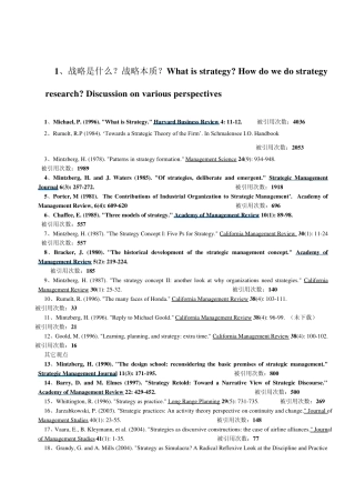 战略管理外文文献目录