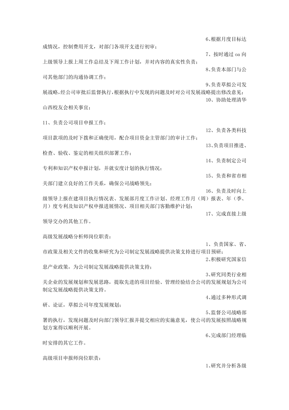 战略部岗位职责_第2页