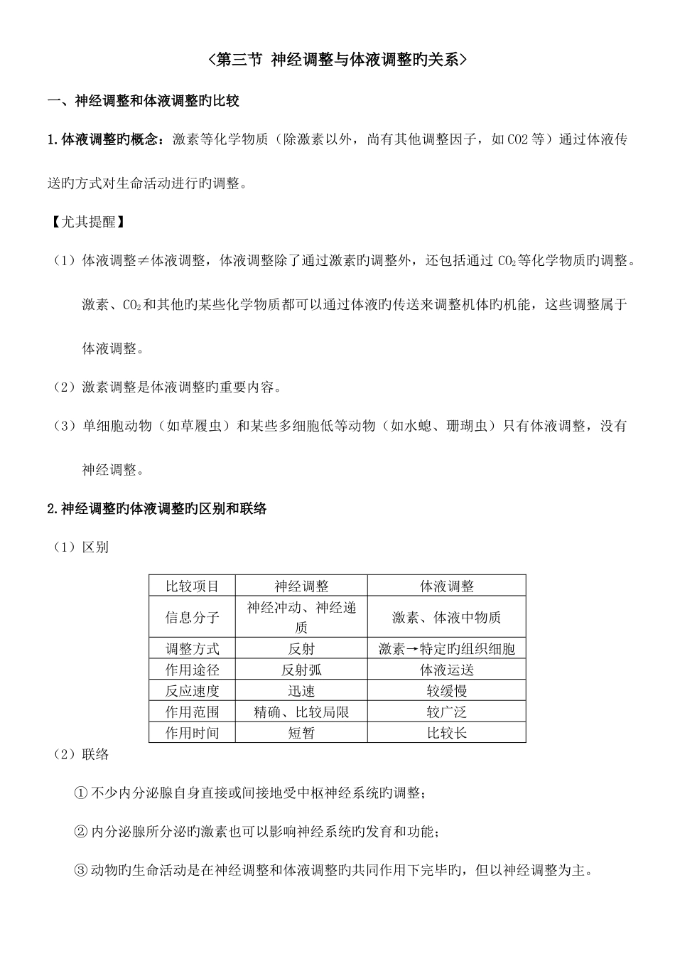 2025年神经调节与体液调节的关系知识点_第1页