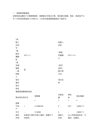 房地产业增值税预缴申报和一般申报表怎么填报