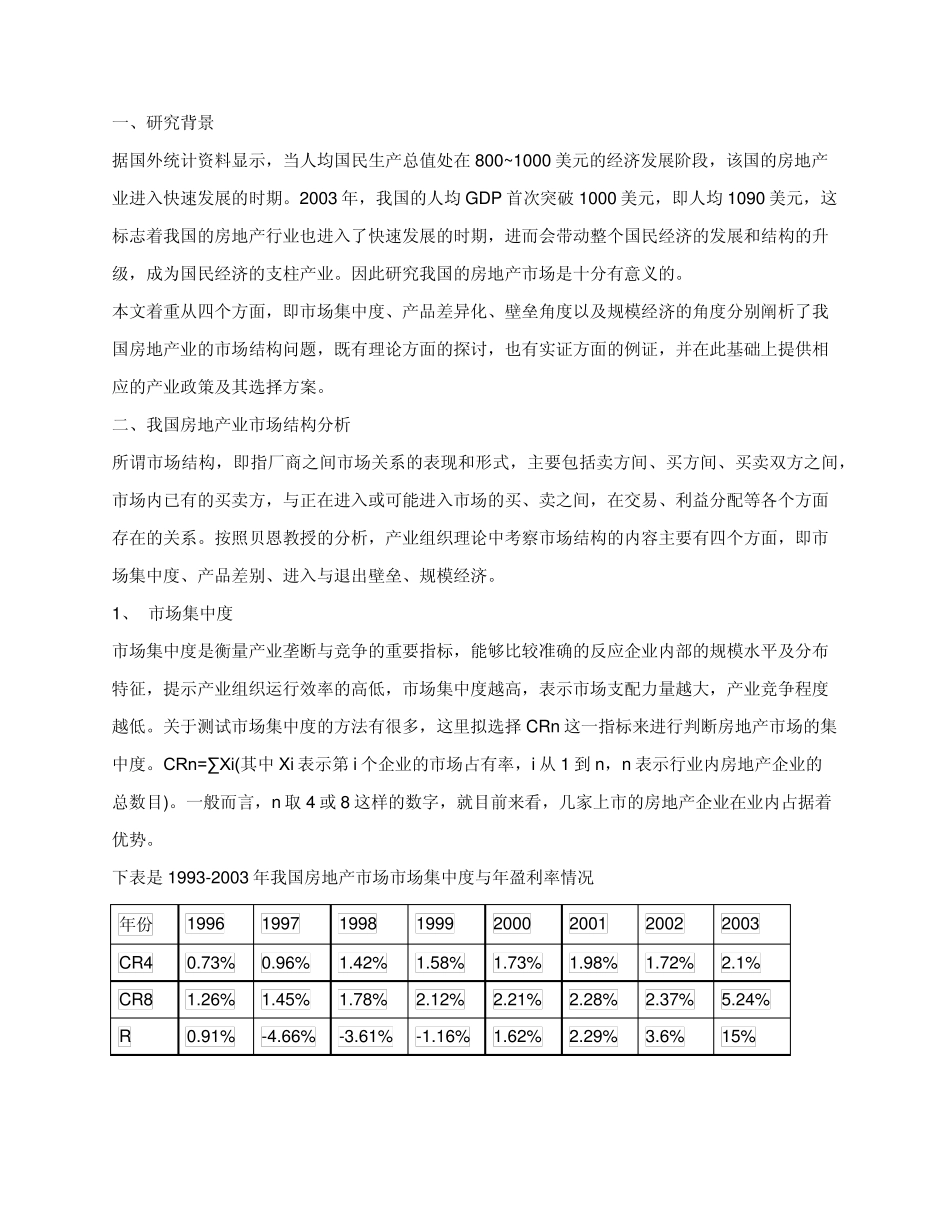 房地产业的市场结构分析_第1页