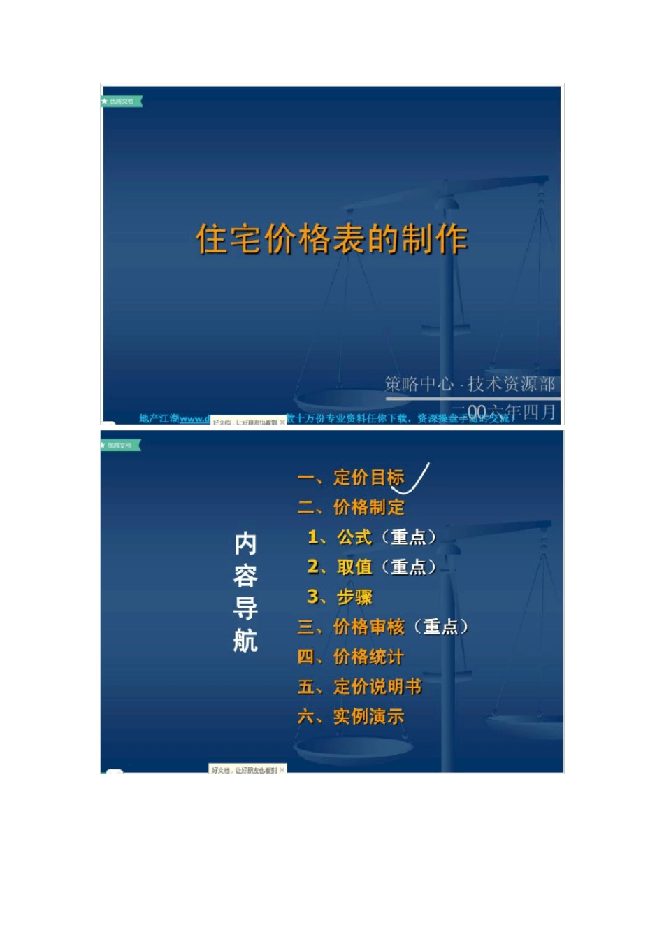 房地产住宅项目价格表的制作方法_第1页