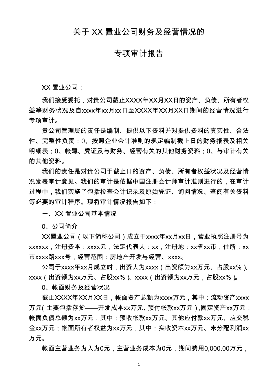 房地产公司专项审计报告_第1页