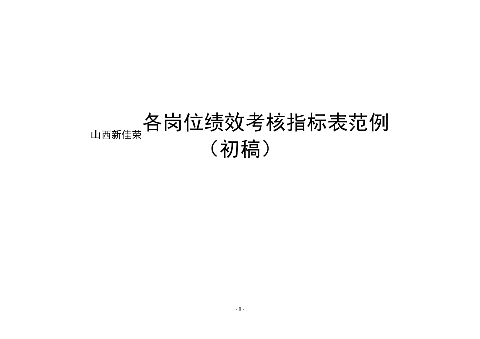 房地产公司各岗位绩效考核指标表_第1页