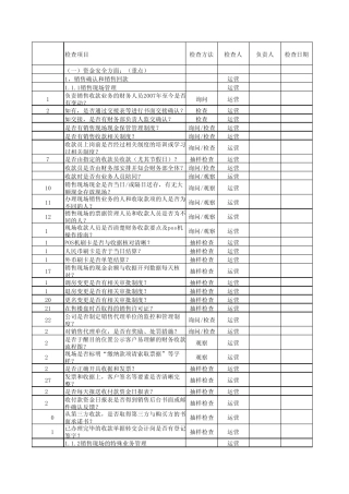 房地产公司财务检查工作表