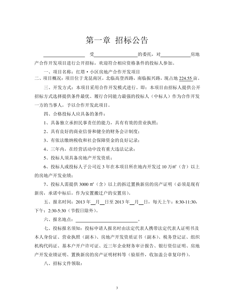 房地产合作开发招标文件_第3页
