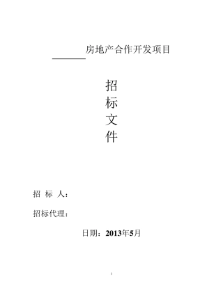 房地产合作开发招标文件