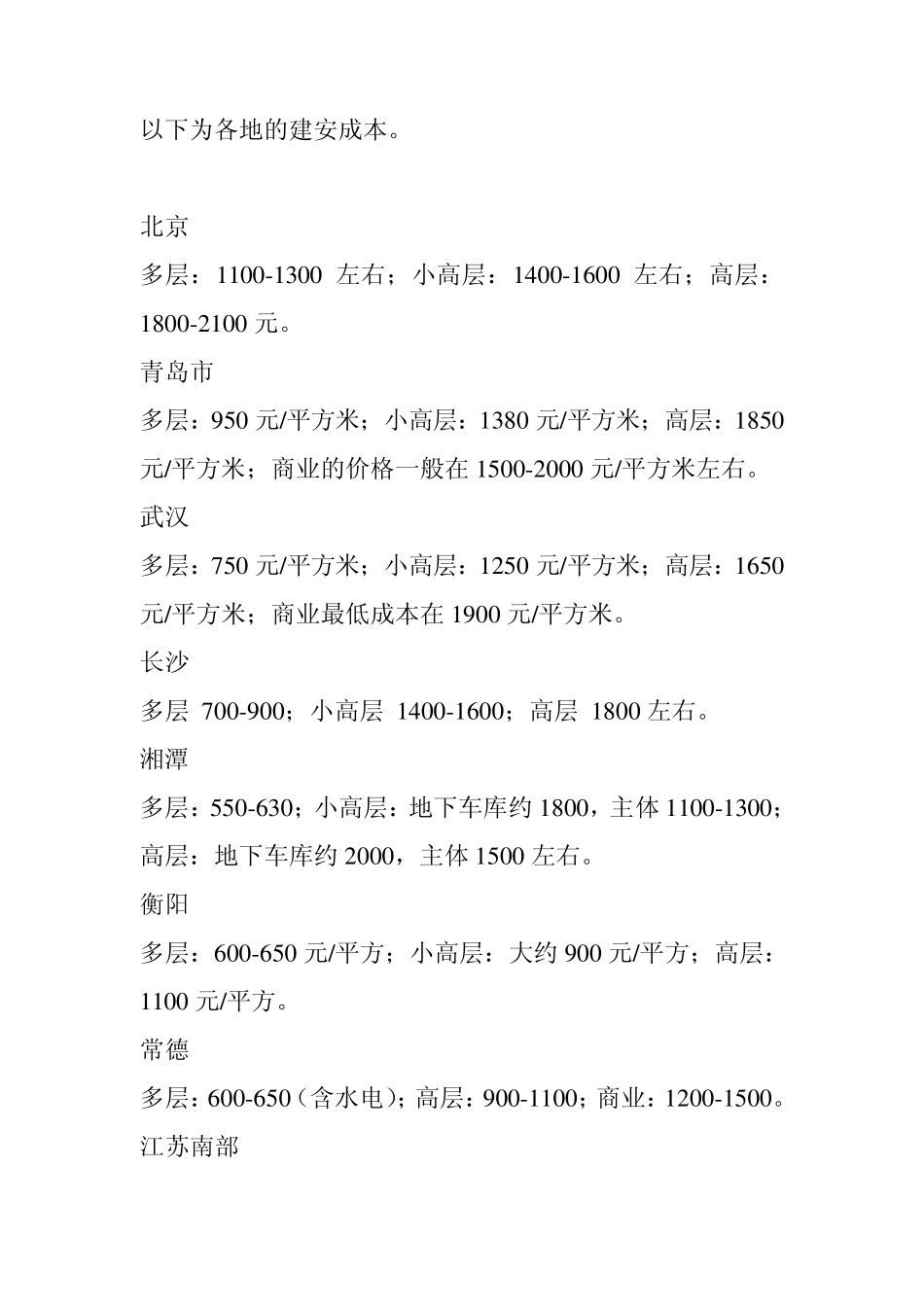 房地产建安成本汇总分析_第3页