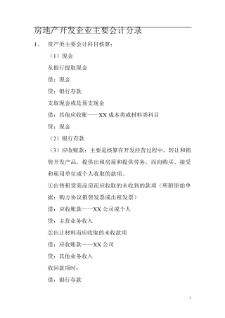 房地产开发企业会计分录