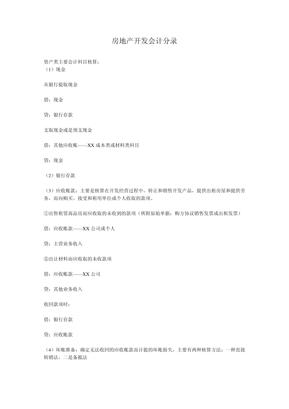 房地产开发会计分录_第1页