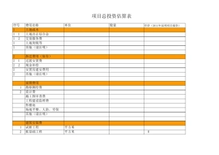 房地产开发成本测算表