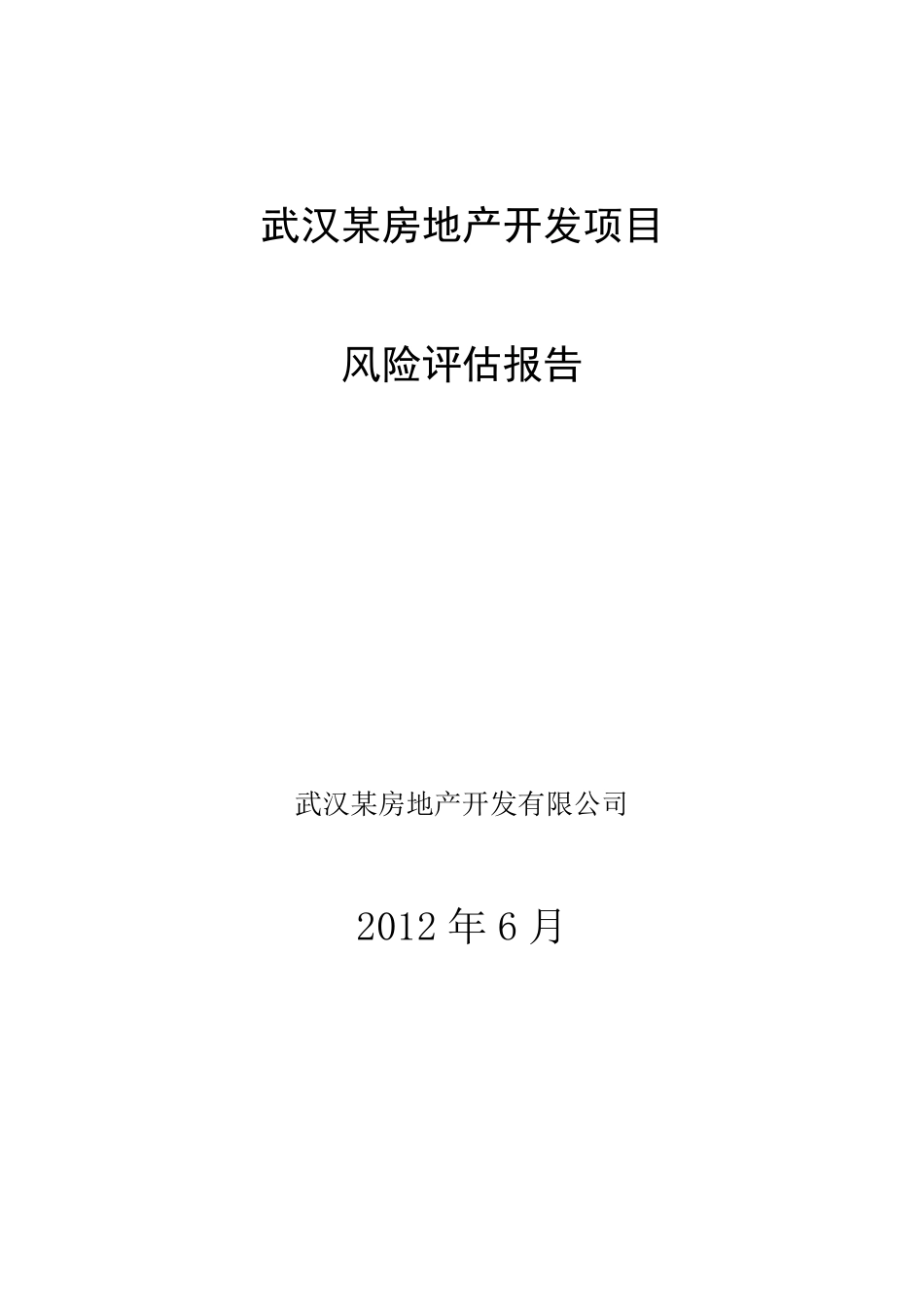 房地产开发项目风险评估报告_第1页