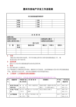 房地产惠州报建流程及所需资料
