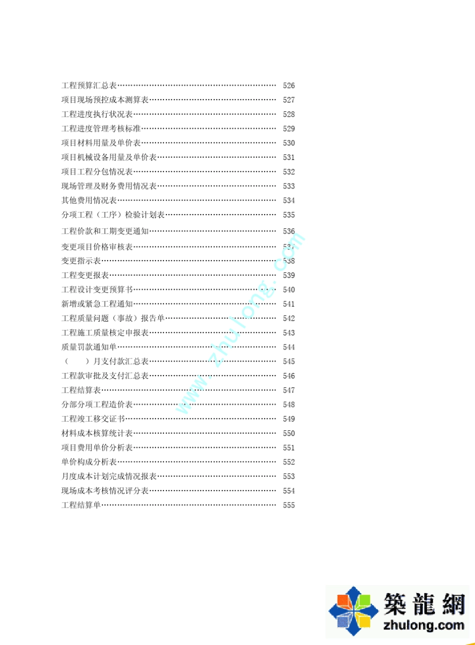 房地产施工环节的成本控制表格_第1页