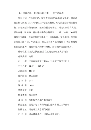 房地产楼盘简介