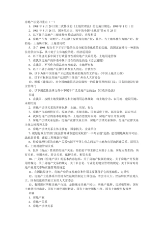 房地产法复习重点