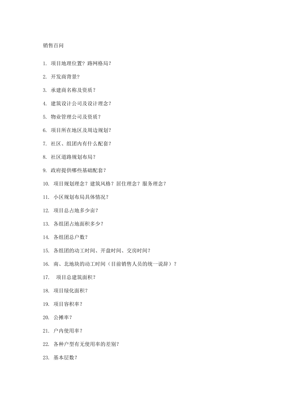 房地产销售百问百答_第1页