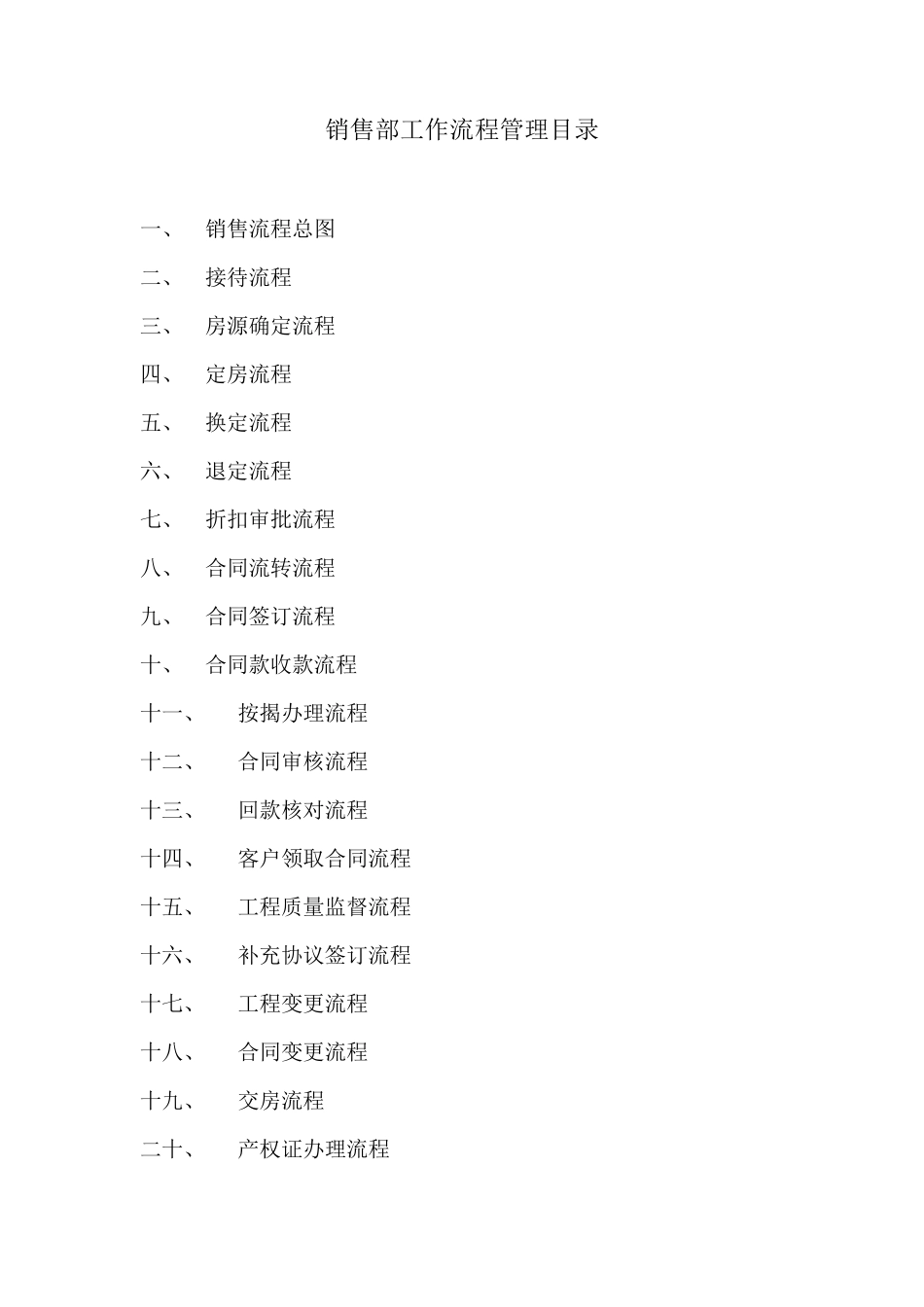 房地产销售部工作流程图_第1页